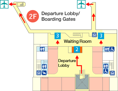 2F|Departure lobby / boarding gate