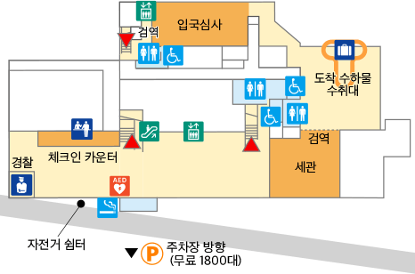 체크인 로비/ 도착 로비のマップ