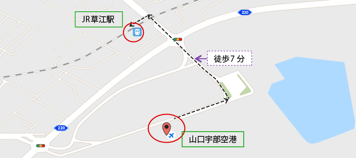 画像：JR草江駅までの地図