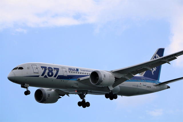 画像：さよなら「787」ロゴ機体
