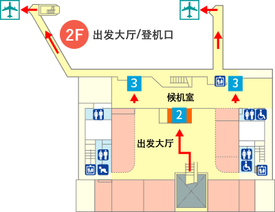 2F｜出发大厅/登机口